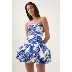 Blooming Cobalt Violette Bubble Hem Mini