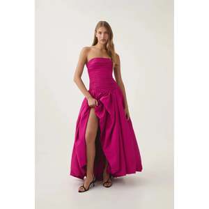 Deep Magenta Violette Bubble Hem Maxi
