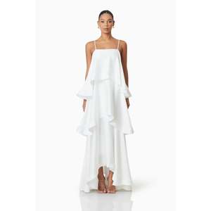 Size 16: White Tilly Tiered Maxi