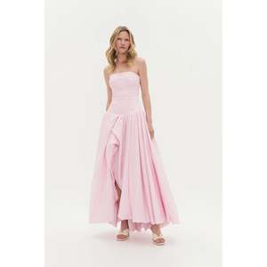 Pastel Pink Violette Bubble Hem Maxi