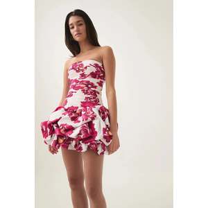 Boldly Blooming Violette Bubble Hem Mini