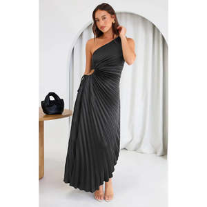 Size 18: Black Rochelle One Shoulder Asymmetrical Maxi - 18