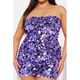 Purple Sequin Mini Dress - L