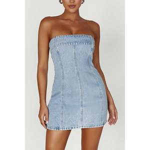 Size 14 16: Mid Blue Teddi Denim Mini