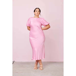 Ruby: Candy Pink Kendall Satin Dress - 18
