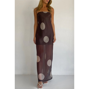Size 12: Chocolate Polka Mila Maxi
