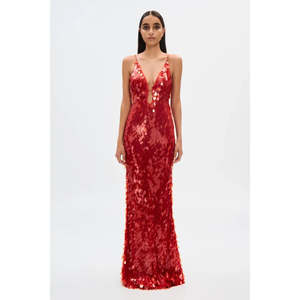 Size 14: Red Sapphire Sequin Maxi