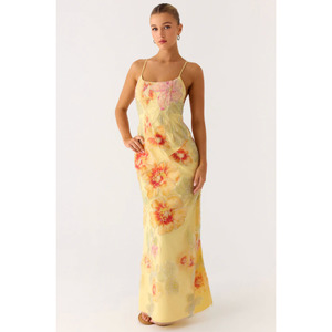 Size 20: Golden Bloom Beaded Maxi