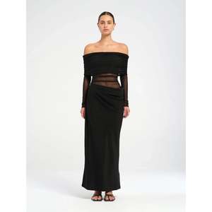 Black Yasmin Off Shoulder Maxi