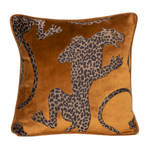 Velvet Cushions: Panthera Gold Velvet Cushion