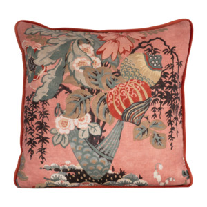 Fairbanks Floral Salmon Cushion
