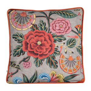 Cleo Red Floral Cushion