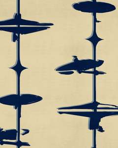 Wallpaper: HI HATS Indigo wallpaper