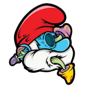 MoodMat - Shroomie Smurf - By Brendon Ready of Born Ready Glass - 12" Custom Cut&hellip;
