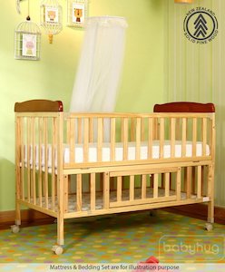 Products: Babyhug Hamilton Wooden Cot – Natural Finish – The Decor NZ