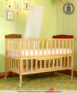 Products: Babyhug Hamilton Wooden Cot – Natural Finish – The Decor NZ