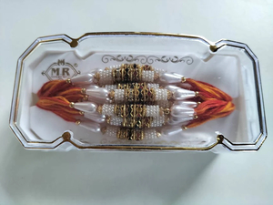 Products: Mala made of White Pearls with Red and Yellow Beads Single Thread – The Decor NZ