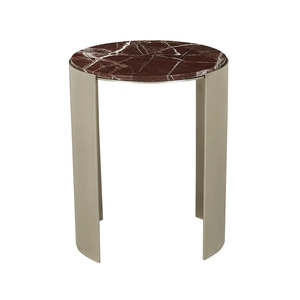 Silas Crescent Marble Side Table Rouge