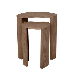 Bedroom: Oberon Curve Nest Side Table Smoked Ash