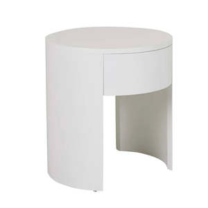 Oberon Crescent Bedside White