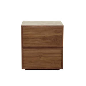 Marcel Bedside Two Drawer Walnut
