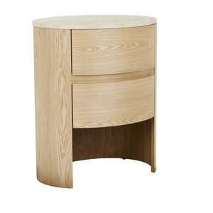 Oberon Lune Marble Bedside Natural
