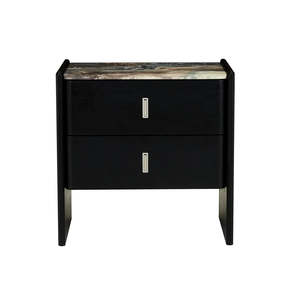Pearce Marble Bedside Tall Storm Black