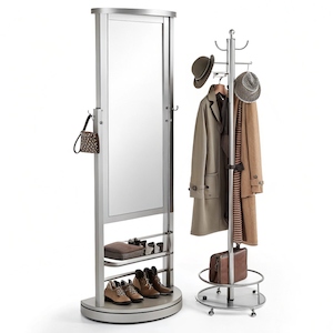 Products: Freestanding Mirror 360 rotating with coat stand