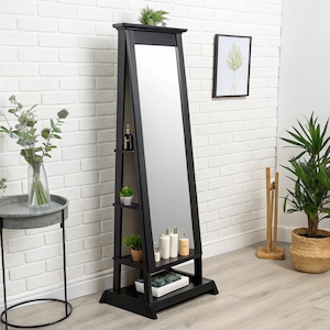 Products: Mirror Freestanding Black with shelf