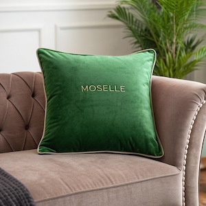 Moselle Velvet Cushion Green