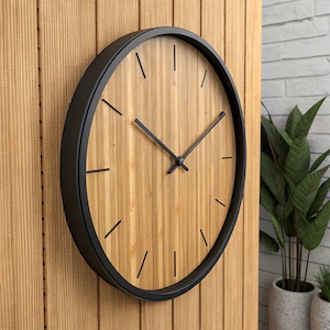 Products: Wall Clock Bamboo 40cm black