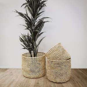 Homewares: Abaca Lattice Basket Set