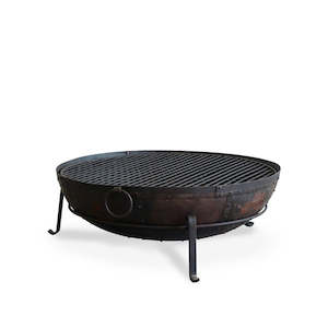 Furniture: Fire Pit With Stand, Grill, Lid & Firewood- 80cm dia (Hire Price & Pickup Only)