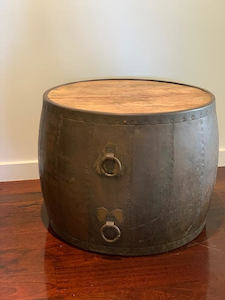 Rustic Drum with Wooden Top (Hire Price & Pickup Only)
