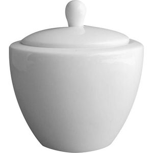 Tea Coffee: Sugar Bowl with Lid – White (Hire Price & Pickup Only)