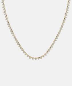Necklaces: Classic Three Claw Diamond Tennis Necklace