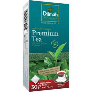 Dilmah Premium Ceylon Teas: Premium 100% Pure Ceylon 30 Tagless Tea Bags