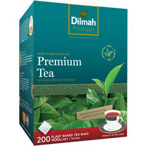 Dilmah Premium Ceylon Teas: Premium 100% Pure Ceylon 200 Tagless Tea Bags