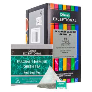 Dilmah Exceptionals Teas: Exceptional Fragrant Jasmine Green Tea 50 Enveloped Tea Bags
