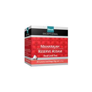 Dilmah Exceptionals Teas: EXCEPTIONAL Maharajah Reserve Assam 20 Pyramid Tea Bags
