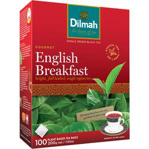 Dilmah Gourmet Teas: Premium English Breakfast 100 Tagless Tea Bags