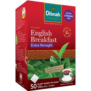 Dilmah Gourmet Teas: English Breakfast Extra Strength 50 Tea Bags