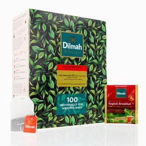 Dilmah Gourmet Teas: Gourmet English Breakfast Tea 100 Enveloped Tea Bags