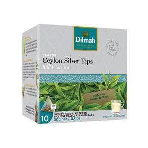 Dilmah White Tea: White Tea Ceylon Silver Tips 10 Luxury Leaf Bags