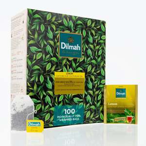 Premium Lemon Pure Ceylon Black Tea 100 Foil Sachets Tea Bags INN