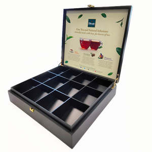 Presenters: Dilmah Standard Black Presenter Box - 12 Slanted Slots