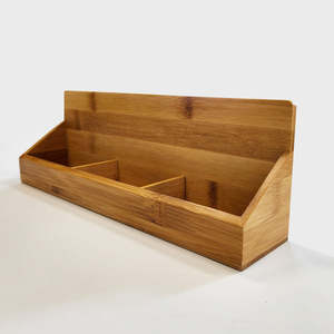 Presenters: Exceptional Empty Open Bamboo Presenter Tray - 3 Slots