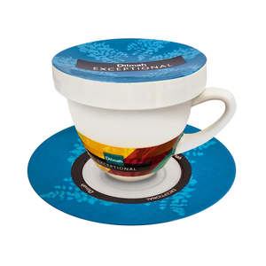 Exceptional Blue Cup & Saucer with Lid (220ml)