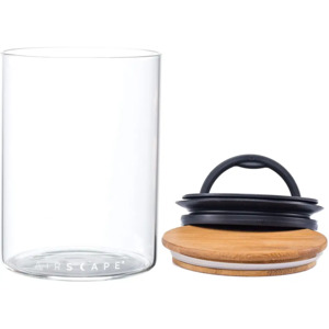 Storage Containers: Airscape Glass / Bamboo 7" Medium Clear Glass