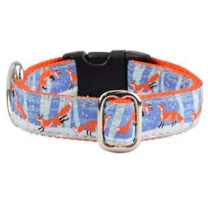 Collars: LARGE Ribbon Collar -- Frolicking Fox